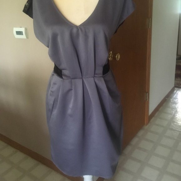 Sound& Matter Gray, Black Lace, Pockets Dress Sz S - Picture 9 of 15